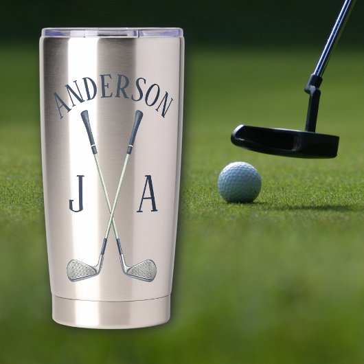 Naam en initialen geborduurd geïsoleerde drinkbeker