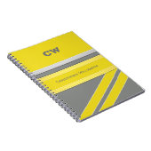 Naam en initialen gele grijze kantoor toevoegen notitieboek (Rechterzijde)