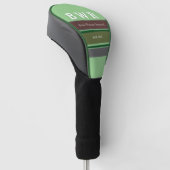 Naam en initialen golfspeler gestreept golfheadcover (Schuin)
