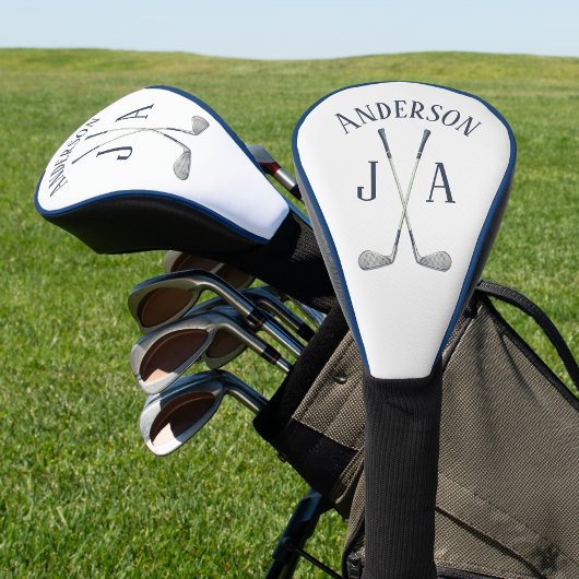 Naam en initialen met monogram golfheadcover