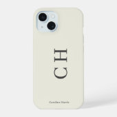 Naam en Initialen Minimalistisch iPhone 15 Case (Achterkant)