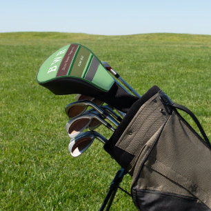 Naam en initialen van de golfspeler gestreept golfheadcover