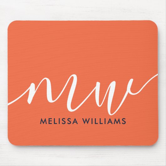 Naam en Initialen van het Oranje logo van Chic Min Muismat (Voorkant)