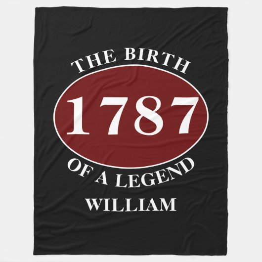 Naam en jaar geboortedag toevoegen fleece deken (Voorkant)