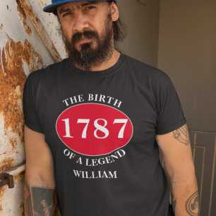 Naam en jaar geboortedag toevoegen T-shirt