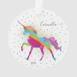 Naam en jaar toevoegen aan Rainbow Gold Glitter Un Ornament