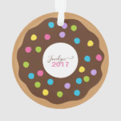 Naam en jaar toevoegen - Persoonlijke donut Ornament (achterkant)