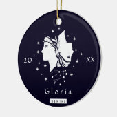 Naam en jaar van het symbool van de dierentuin van keramisch ornament (Links)