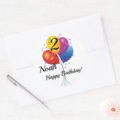 NAAM EN JAARLIJKSE NAAM VAN KLANT RONDE STICKER (Envelop)