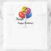 NAAM EN JAARLIJKSE NAAM VAN KLANT RONDE STICKER (Tas)