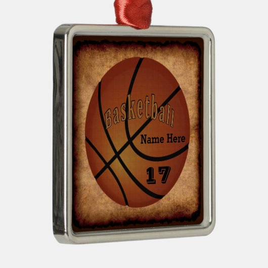 Naam en Jersey Number  Basketball Ornament (Rechts)