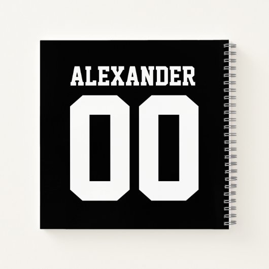 Naam en Jersey Number Notitieboek (Achterkant)