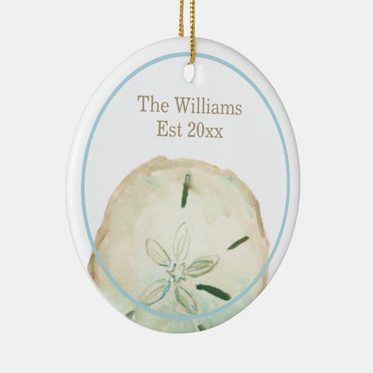 Naam en Jubileum van loopband voor zandband Keramisch Ornament (Rechts)