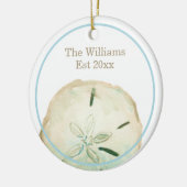 Naam en Jubileum van loopband voor zandband Keramisch Ornament (Links)