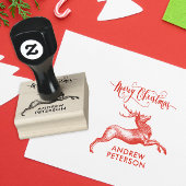 naam en kerst rendier liniar rubberstempel