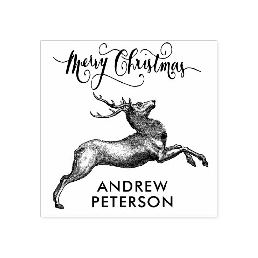 naam en kerst rendier liniar rubberstempel (Afrduk)