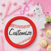 Naam en kleur van aangepast hondenteam van Basebal Papieren Bordje (Feest)