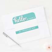 Naam en Label Pronoun - Blauwgroen vierkant (Envelop)