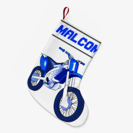 NAAM en leeftijd of nummer Dirt Bike Motorfiets Kleine Kerstsok