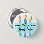Naam en leeftijd toevoegen Cool Candles Happy Birt Ronde Button 5,7 Cm (Voorkant /achterkant)