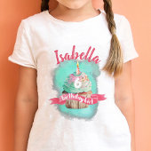  naam en leeftijd verjaardagsmeisje cupcake t-shirt