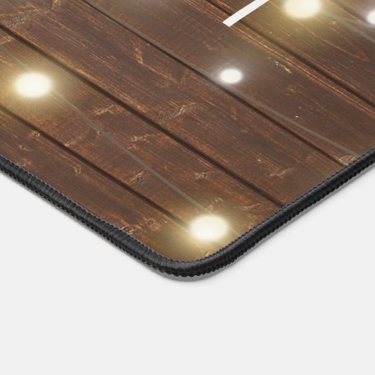 Naam en Licht String op eiken Bureaumat (Hoek)