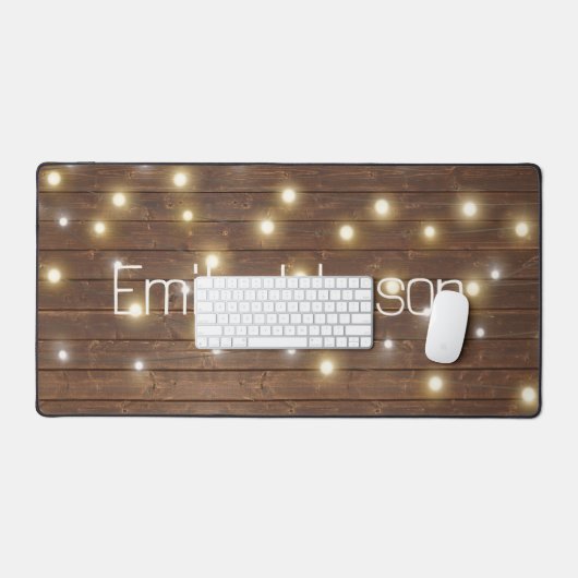 Naam en Licht String op eiken Bureaumat (Keyboard & Muis)