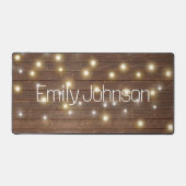 Naam en Licht String op eiken Bureaumat (Voorkant)