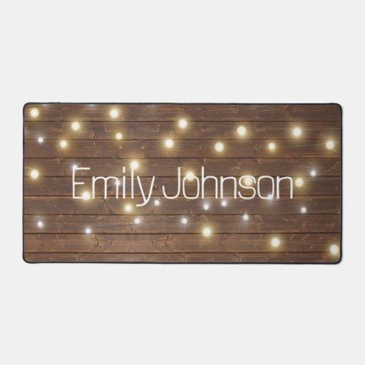 Naam en Licht String op eiken Bureaumat (Voorkant)