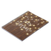 Naam en Licht String op eiken Notitieboek (Linkerzijde)