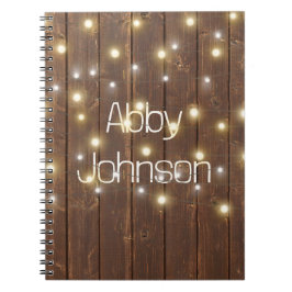 Naam en Licht String op eiken Notitieboek