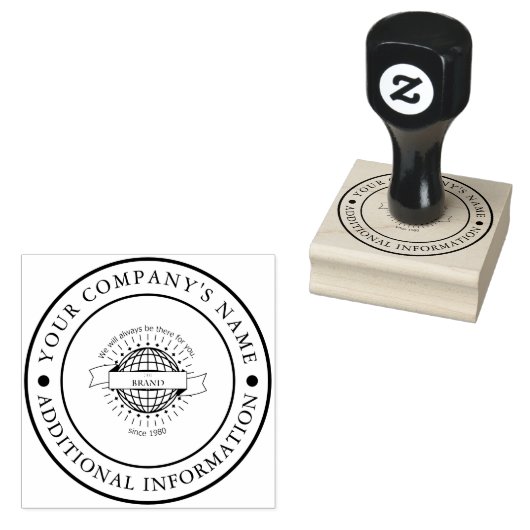 Naam en Logo Custom Rubber Stamp Rubberstempel (Gestempeld)