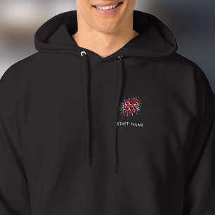 Naam en Logo Upload Sjabloon - Zwart Hoodie