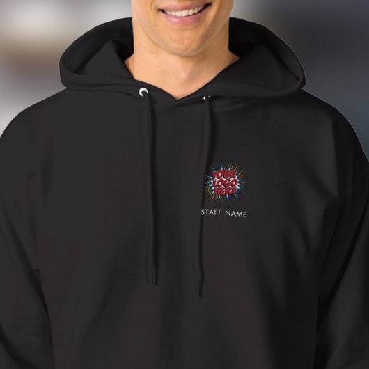 Naam en Logo Upload Sjabloon - Zwart Hoodie