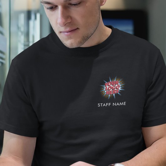 Naam en Logo Upload Sjabloon - Zwart T-shirt