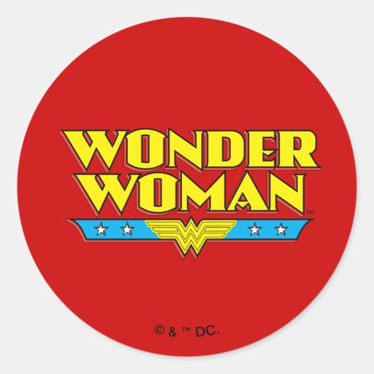 Naam en Logo van de vrouw Ronde Sticker (Voorkant)