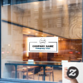 Naam en logo van het bedrijf raamsticker (Cafe Raam)