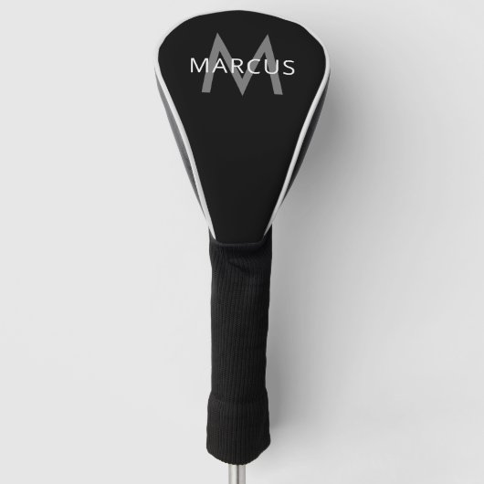 Naam en monogram Aangepersonaliseerde Moderne Best Golfheadcover (Voorkant)