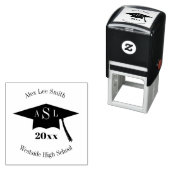 Naam en Monogram Afstudeerdopje Klasse Zelfinktende Stempel (In situ)