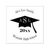 Naam en Monogram Afstudeerdopje Klasse Zelfinktende Stempel (Design)