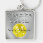 NAAM EN MONOGRAM Bedankt Coach Tennis Sleutelhange Sleutelhanger (Voorkant)