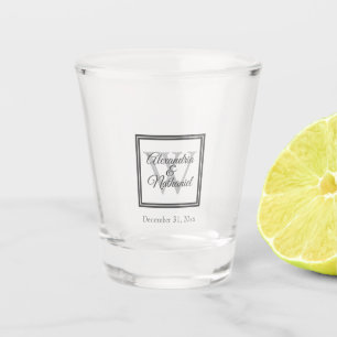 Naam en monogram bruiloft Datum Shot Glas