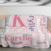Naam en monogram Cloud Word Art Blanket voor meisj Fleece Deken