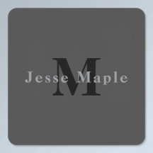 Naam en monogram | Donkergrijs