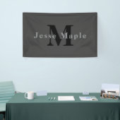 Naam en monogram | Donkergrijs Spandoek (Beurs)