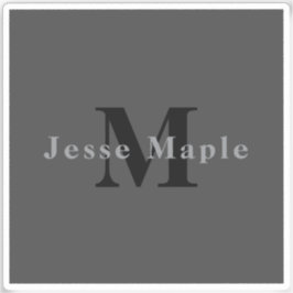 Naam en monogram | Donkergrijs Sticker