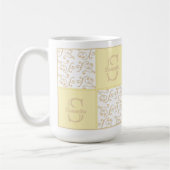 Naam en monogram gele mok (Links)