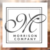 Naam en monogram legant raamsticker (Vel 2)