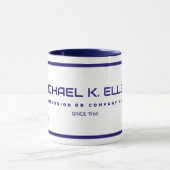 Naam en monogram Modern Blue Coffee Mok (Midden)