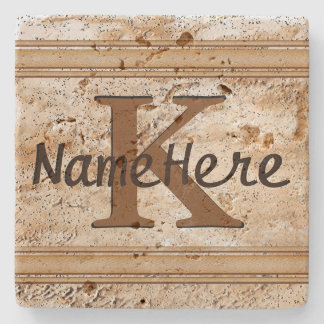 NAAM en MONOGRAM Onderzetters voor hem, set 4 of 1